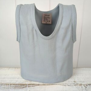 Vintage Michael Harvey Pop Art Blue Ceramic Tank T-Shirt 7.25" Vase Sculpture